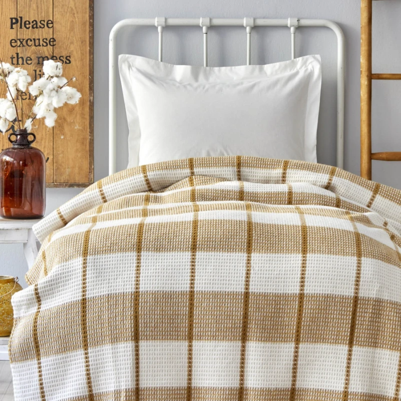 Плед C "Bedspread Abigail mustard"