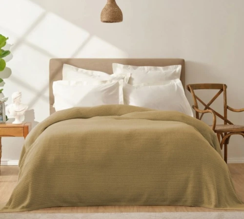 Плед C "Bedspread Amelia mustard"