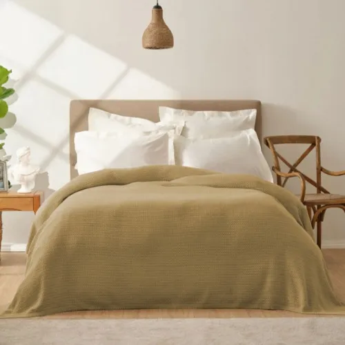 Плед C "Bedspread Amelia mustard"