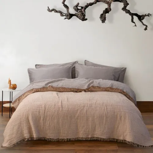 Покрывало C "Bedspread Olivia tan-coffee"