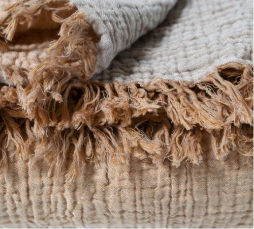 Покрывало C "Bedspread Olivia tan-coffee" - 2