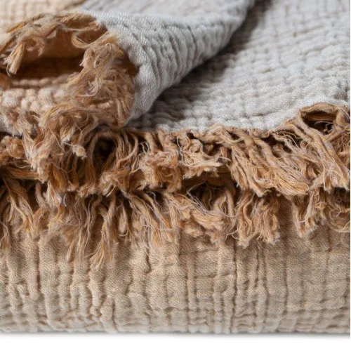 Покрывало C "Bedspread Olivia tan-coffee" - 2