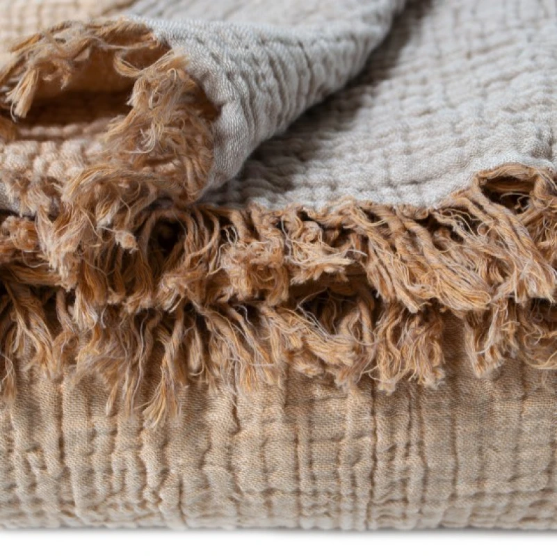 Покрывало C "Bedspread Olivia tan-coffee" - 1