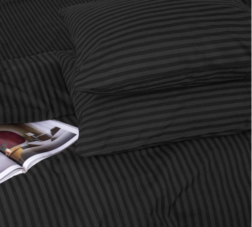 Простирадло Ranforce Elite 17-0611 Stripe Black на резинці висота 25 см (дитячі 10 см) - 2