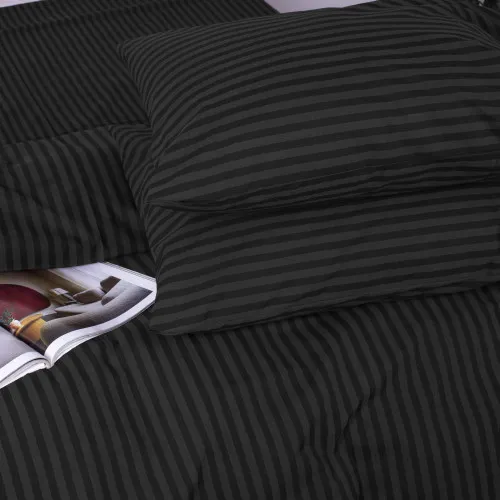 Простирадло Ranforce Elite 17-0611 Stripe Black на резинці висота 25 см (дитячі 10 см) - 2