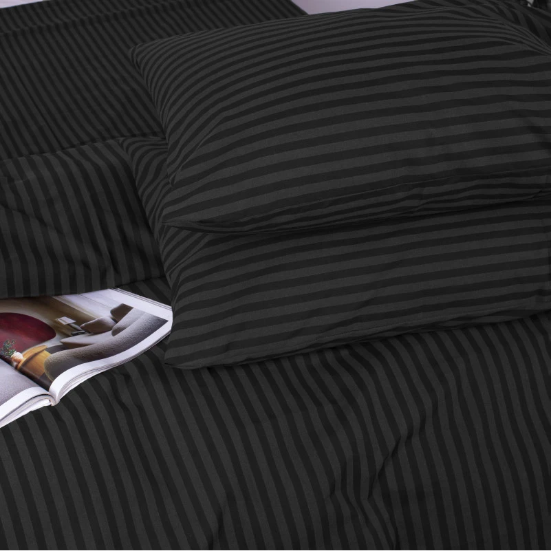 Простынь Ranforce Elite 17-0611 Stripe Black на резинке высота 25 см (детские 10 см) - 1