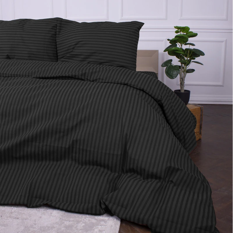 Простынь Ranforce Elite 17-0611 Stripe Black на резинке высота 25 см (детские 10 см) - 5