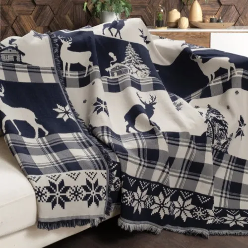 Плед М "Blanket Deer blue"