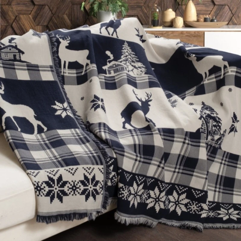 Плед М "Blanket Deer blue"