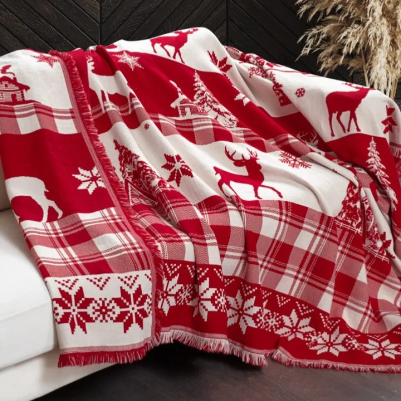 Плед М "Blanket Deer red"