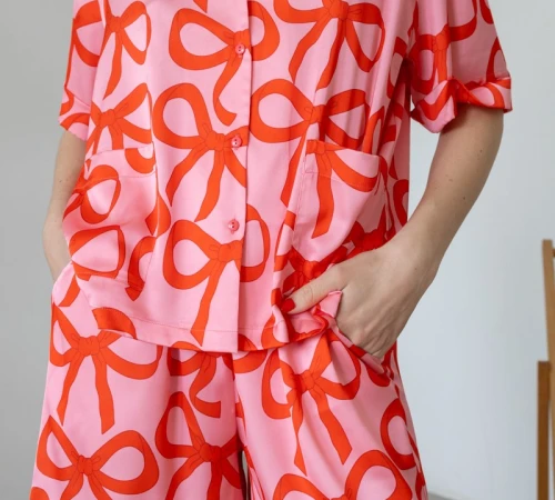 Пижама женская шелк "Bow" - 2