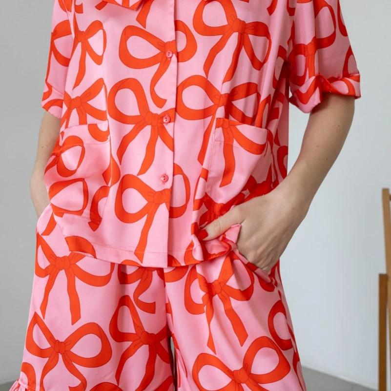 Пижама женская шелк "Bow" - 1