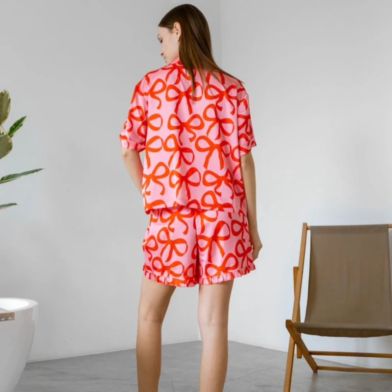 Пижама женская шелк "Bow" - 4