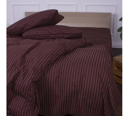 Простирадло MirSon Ranforce Elite 17-0617 Stripe Brown