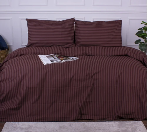 Комплект постільної білизни MirSon Ranforce Elite 17-0617 Stripe Brown