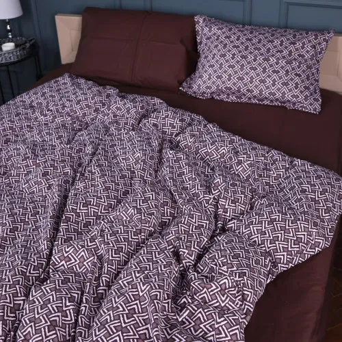 Підковдра Сатин 22-1385 Brown Geometry