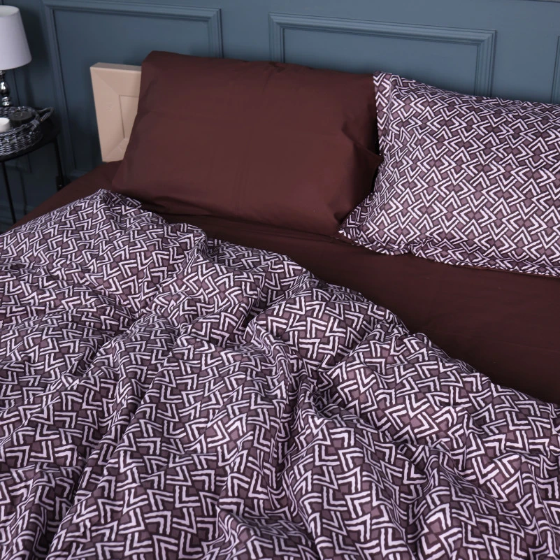 Наволочка Сатин 22-1385 Brown Geometry - 1