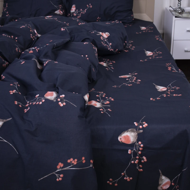 Простынь Сатин 22-1280 Bullfinches