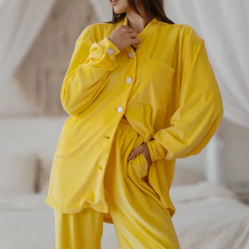 Жіночий домашній костюм велюр "Camille" yellow