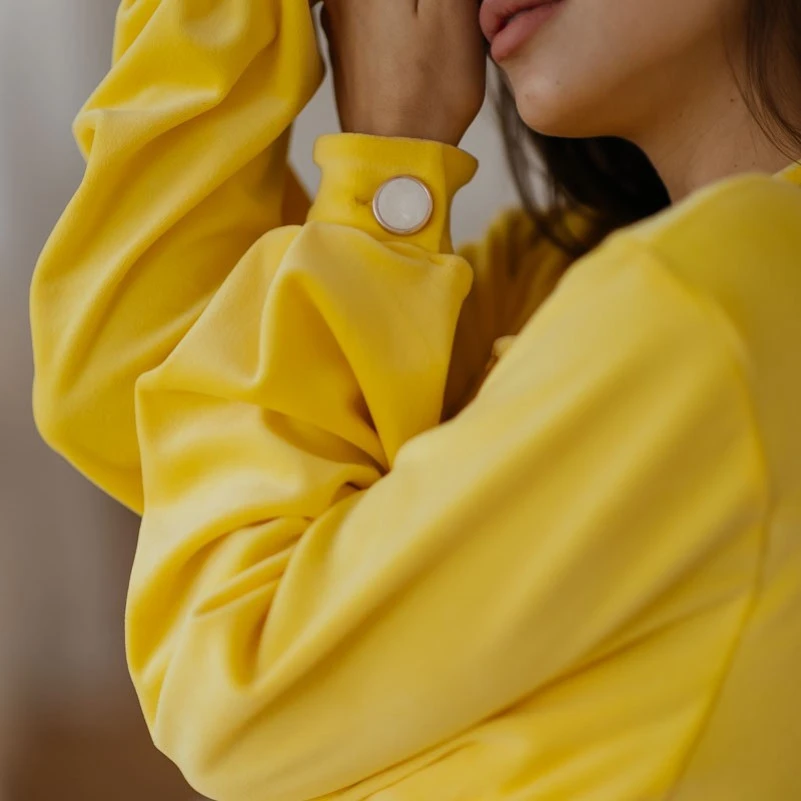 Женский домашний костюм велюр "Camille" yellow - 6