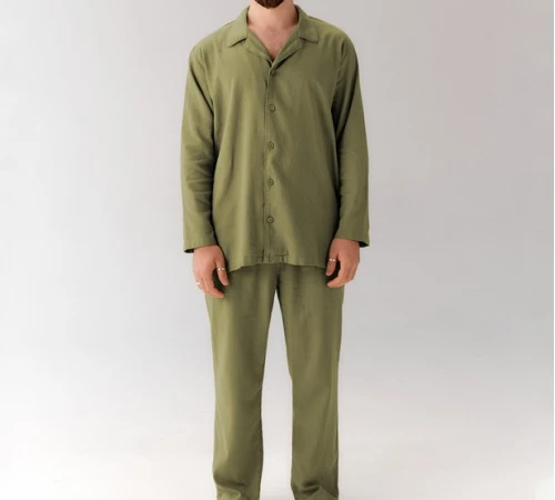 Пижама мужская 100% Хлопок Л  "Charles" olive