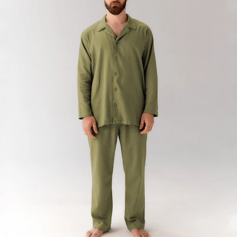 Пижама мужская 100% Хлопок Л  "Charles" olive