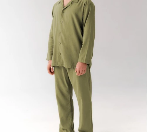 Пижама мужская 100% Хлопок Л  "Charles" olive - 2
