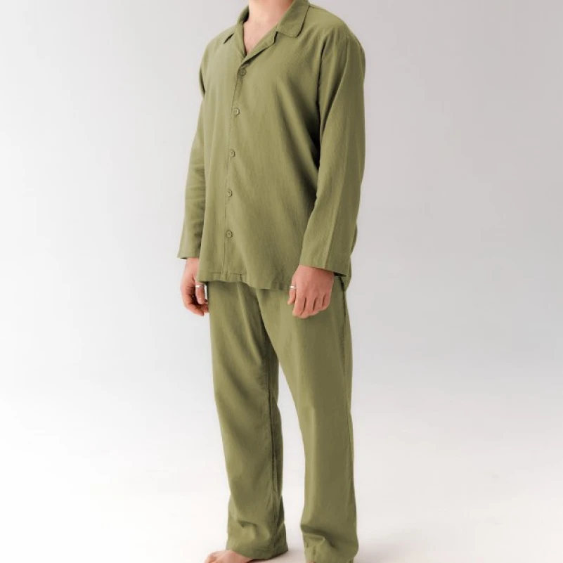 Пижама мужская 100% Хлопок Л  "Charles" olive - 1