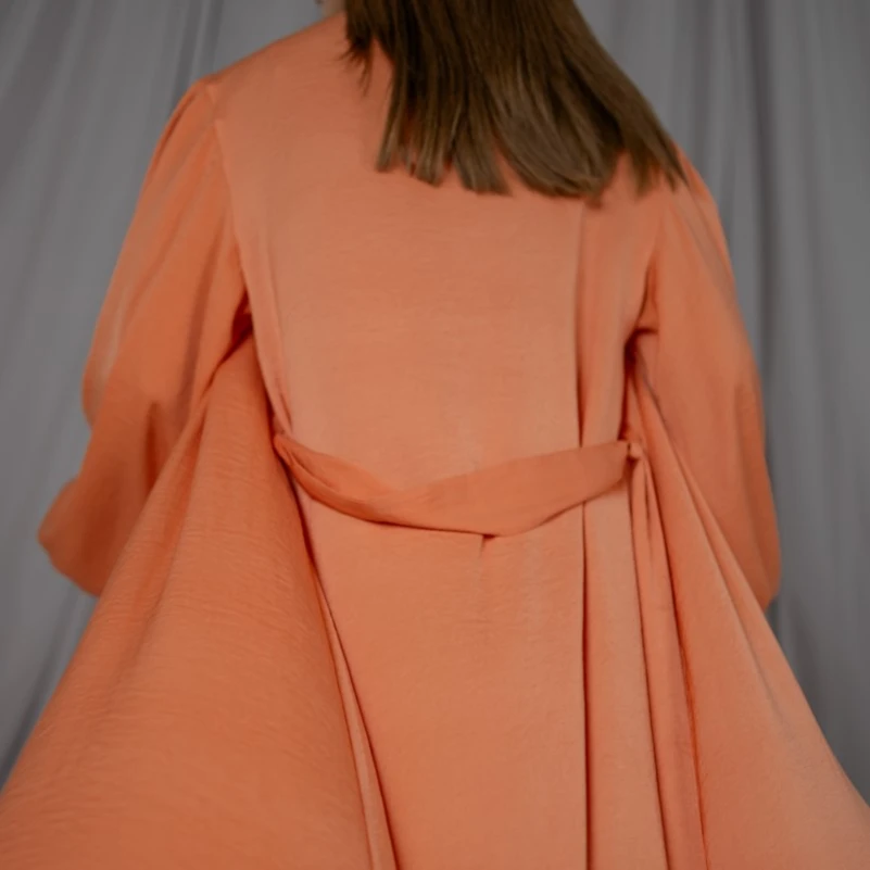 Женский костюм-тройка (бра+халат+штаны) "Charlotte" orange - 4