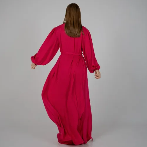 Жіночий костюм-трійка (бра+халат+штани) "Charlotte" red - 2