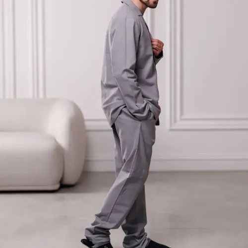 Піжама чоловіча Фланель Х "Classic Flannel soft" ligth gray - 4