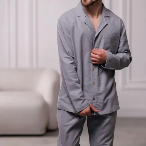 Піжама чоловіча Фланель Х "Classic Flannel soft" ligth gray - 5