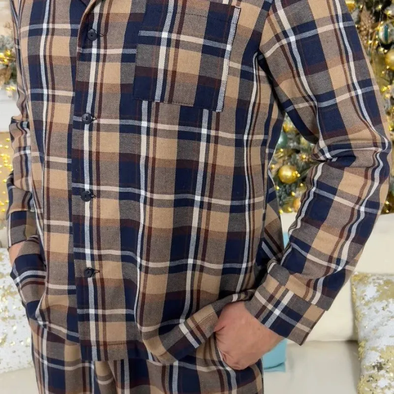 Пижама мужская Фланель С "Cozy Flannel" brawn - 1