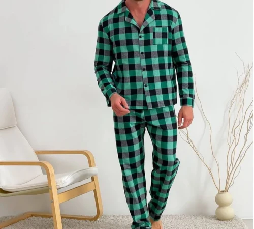 Пижама мужская Фланель С "Cozy Flannel" green