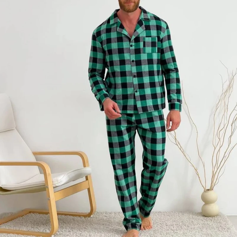 Пижама мужская Фланель С "Cozy Flannel" green