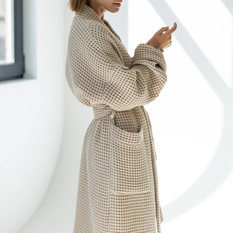 Халат женский "Cozy waffle" beige - 3