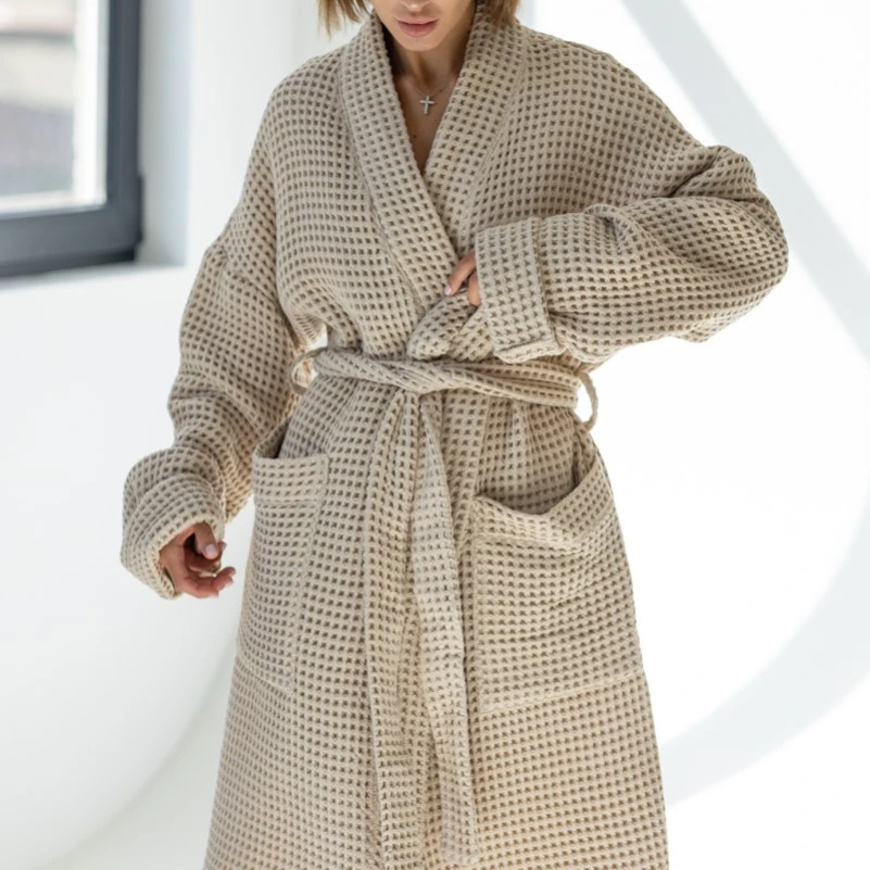 Халат женский "Cozy waffle" beige - 2