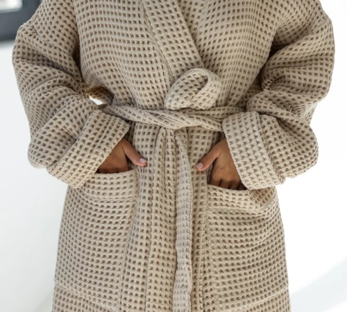 Халат женский "Cozy waffle" beige - 2