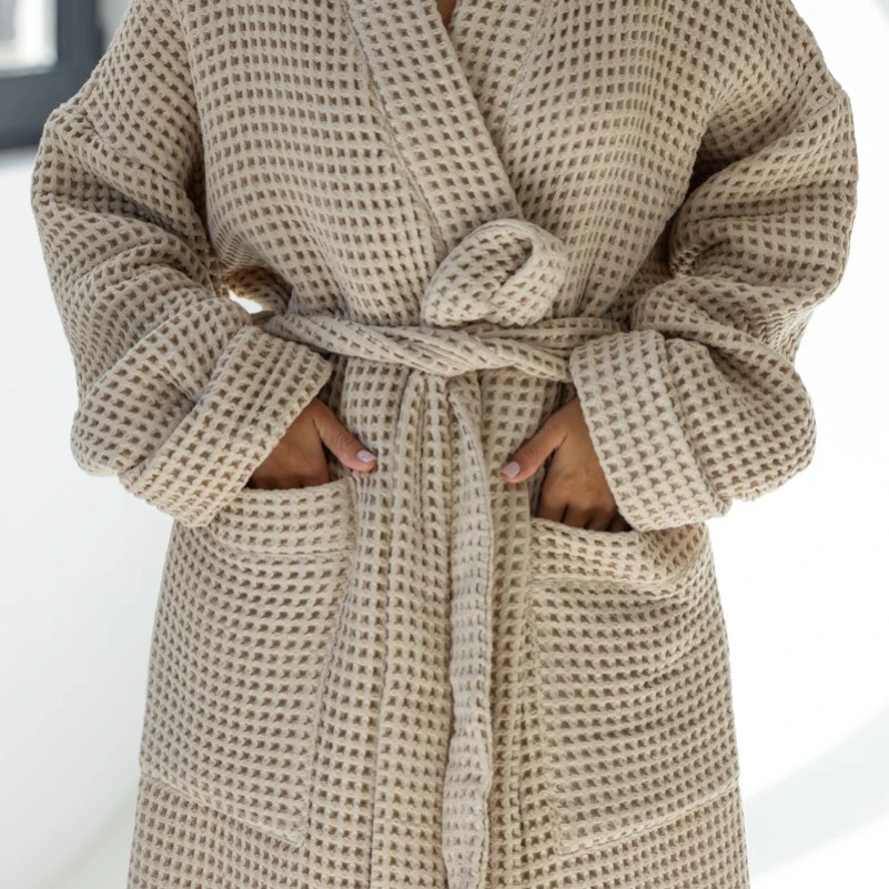 Халат женский "Cozy waffle" beige - 1