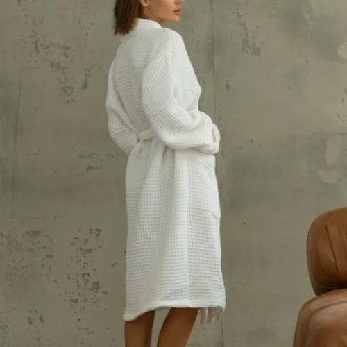Халат жіночий "Cozy waffle" white - 4