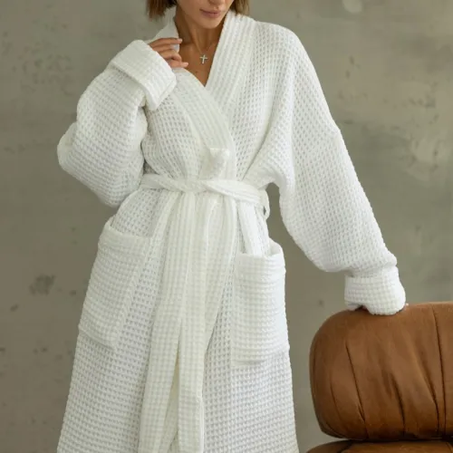 Халат жіночий "Cozy waffle" white - 3