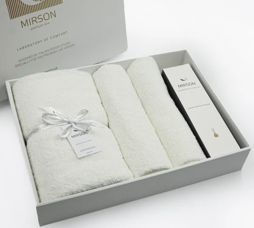 Набір подарунковий Elegant Trio "Cream" (Рушники 50*90 - 2 шт. + 70*140 - 1 шт. + спрей текстильний)