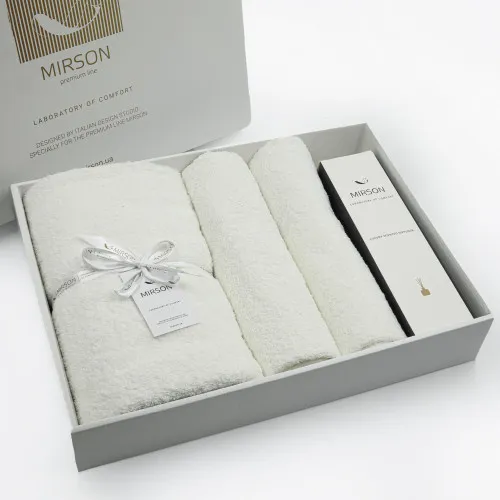 Набір подарунковий Elegant Trio "Cream" (Рушники 50*90 - 2 шт. + 70*140 - 1 шт. + спрей текстильний)