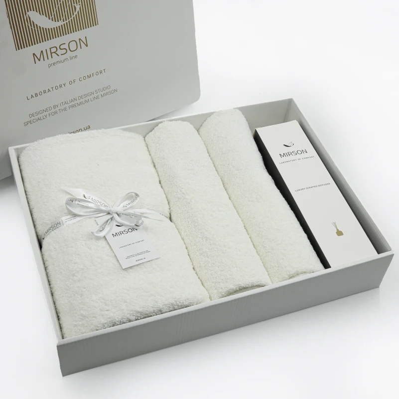 Набір подарунковий Elegant Trio "Cream" (Рушники 50*90 - 2 шт. + 70*140 - 1 шт. + спрей текстильний)