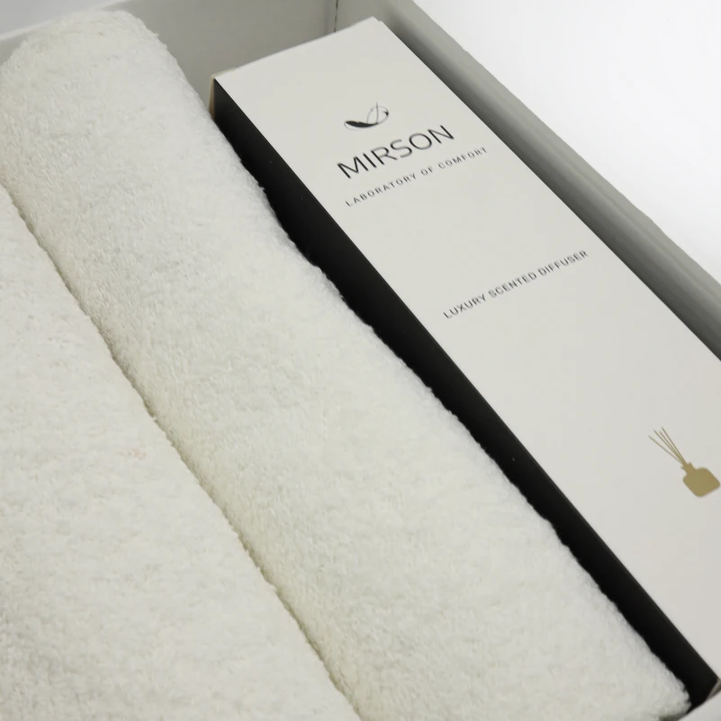 Набір подарунковий Elegant Trio "Cream" (Рушники 50*90 - 2 шт. + 70*140 - 1 шт. + спрей текстильний) - 3