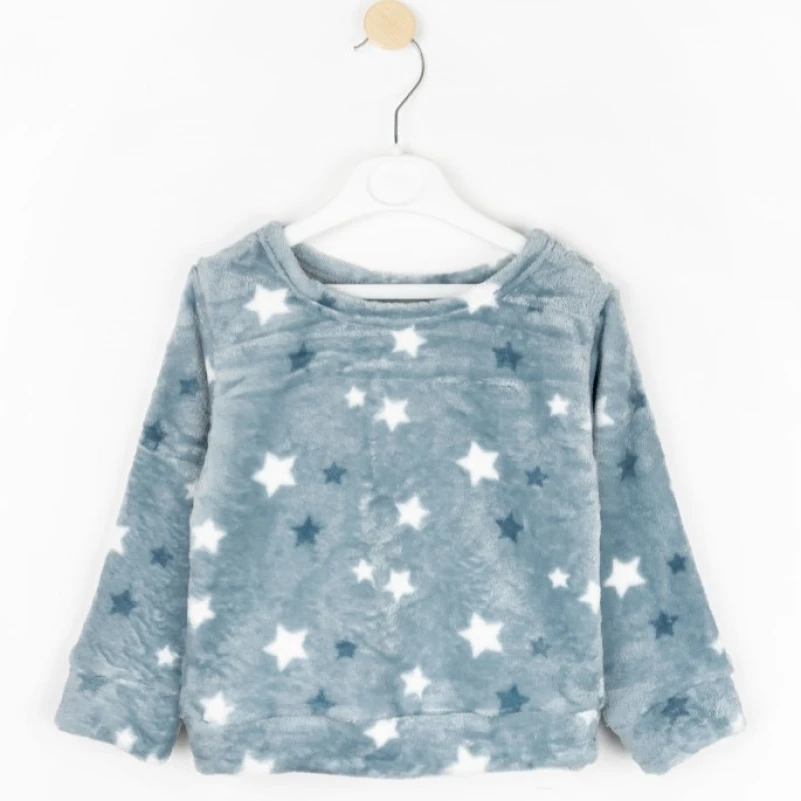 Пижама теплая детская для девушек "Dream Galaxy" gray - 1