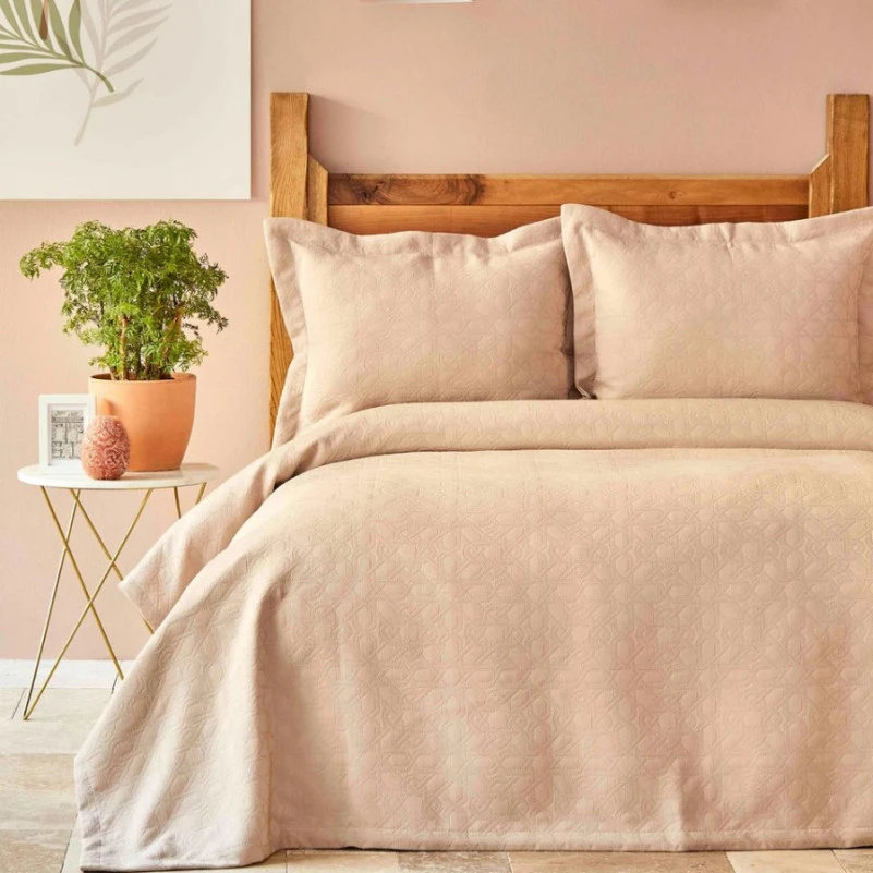 Набір покривало + наволочки С "Earthy Textures creamy"