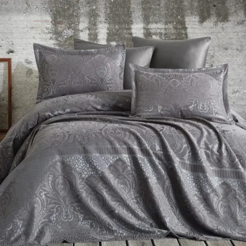 Набор покрывало + наволочки 2 шт С "Elegant Jacquard antrasit"