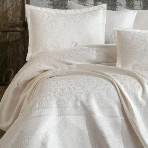 Набор покрывало + наволочки 2 шт С "Elegant Jacquard creamy" - 2