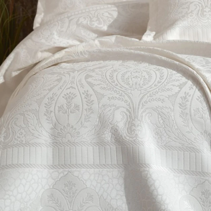 Набір покривало + наволочки 2 шт С "Elegant Jacquard creamy" - 3